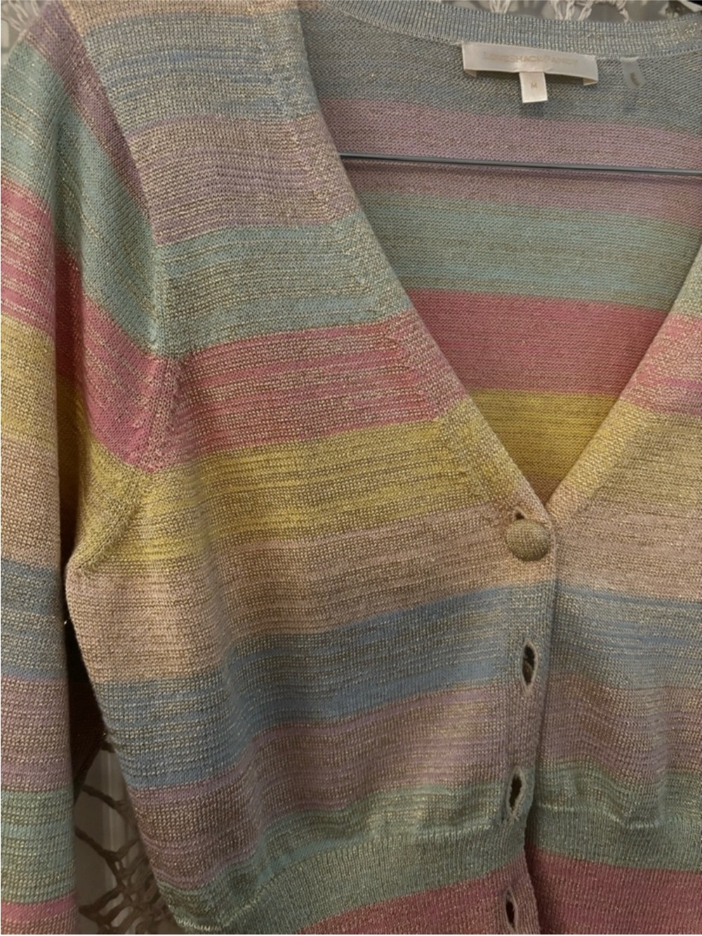 LoveShackFancy stripped cardigan size medium A00334 - Picture 2 of 6
